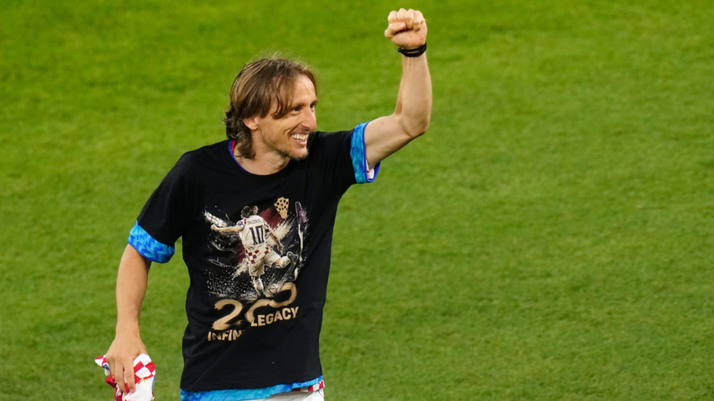 Luka Modric na zijn tweehonderdste wedstrijd voor Kroatië