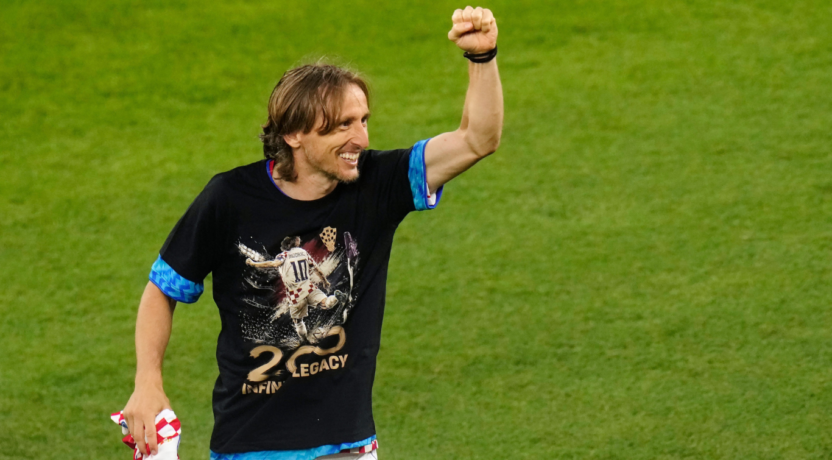 Luka Modric na zijn tweehonderdste wedstrijd voor Kroatië