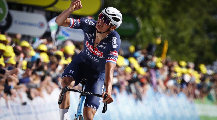 Mathieu van der Poel na zijn Tour-zege in 2021