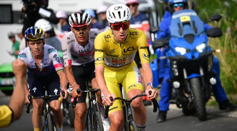 Tadej Pogacar op kop voor Remco Evenepoel en Isaac del Toro