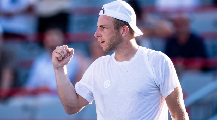 Tallon Griekspoor in Montreal na zijn overwinning op Alexander Zverev