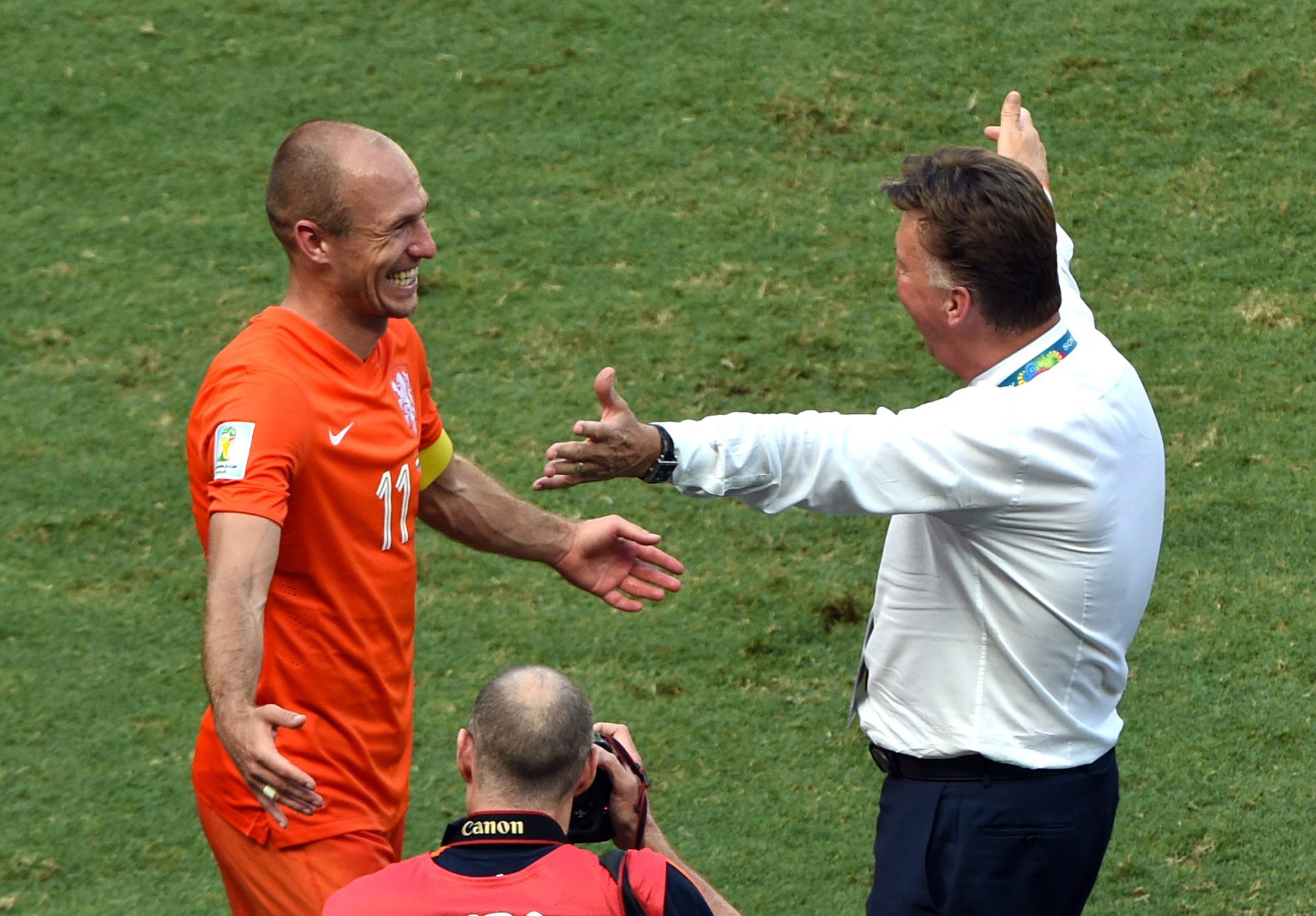 Louis van Gaal en Arjen Robben
